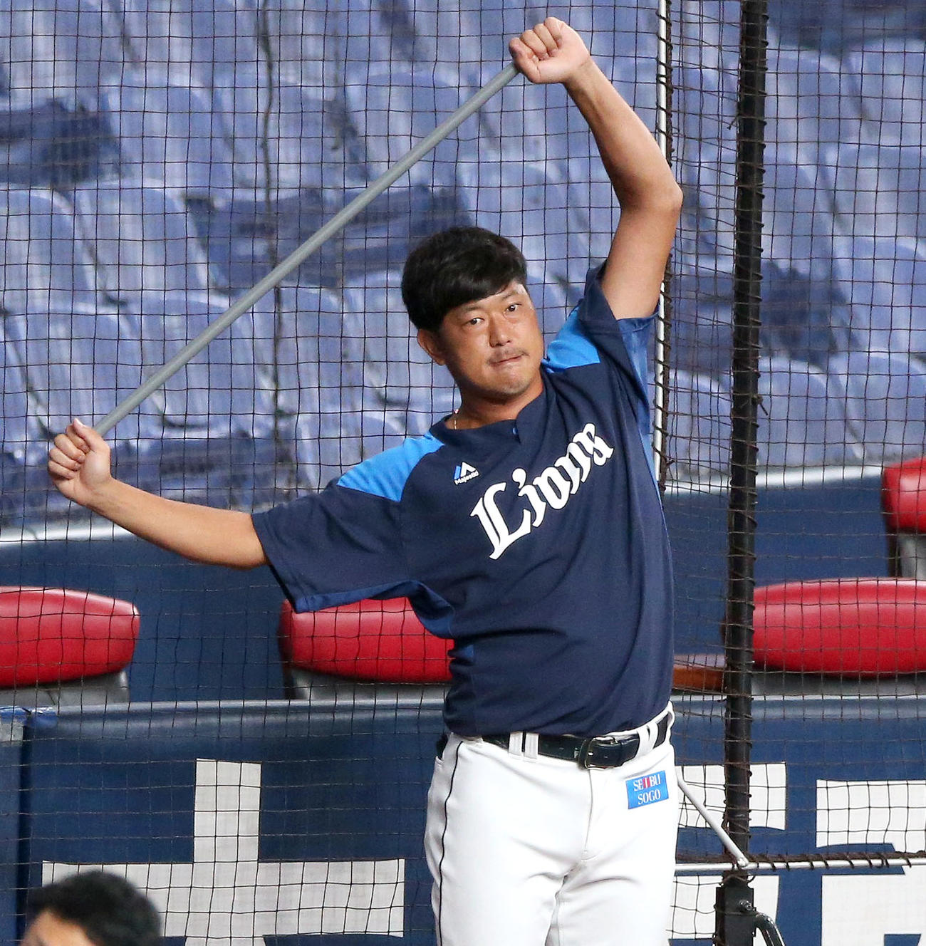 オリックス対西武　1軍に合流した西武の内海（撮影・上山淳一）