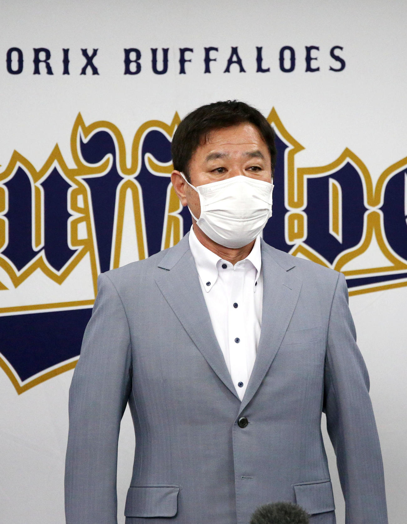 オリックス福良GMは西村監督の辞任、コーチ配置転換を発表する（撮影・上山淳一）