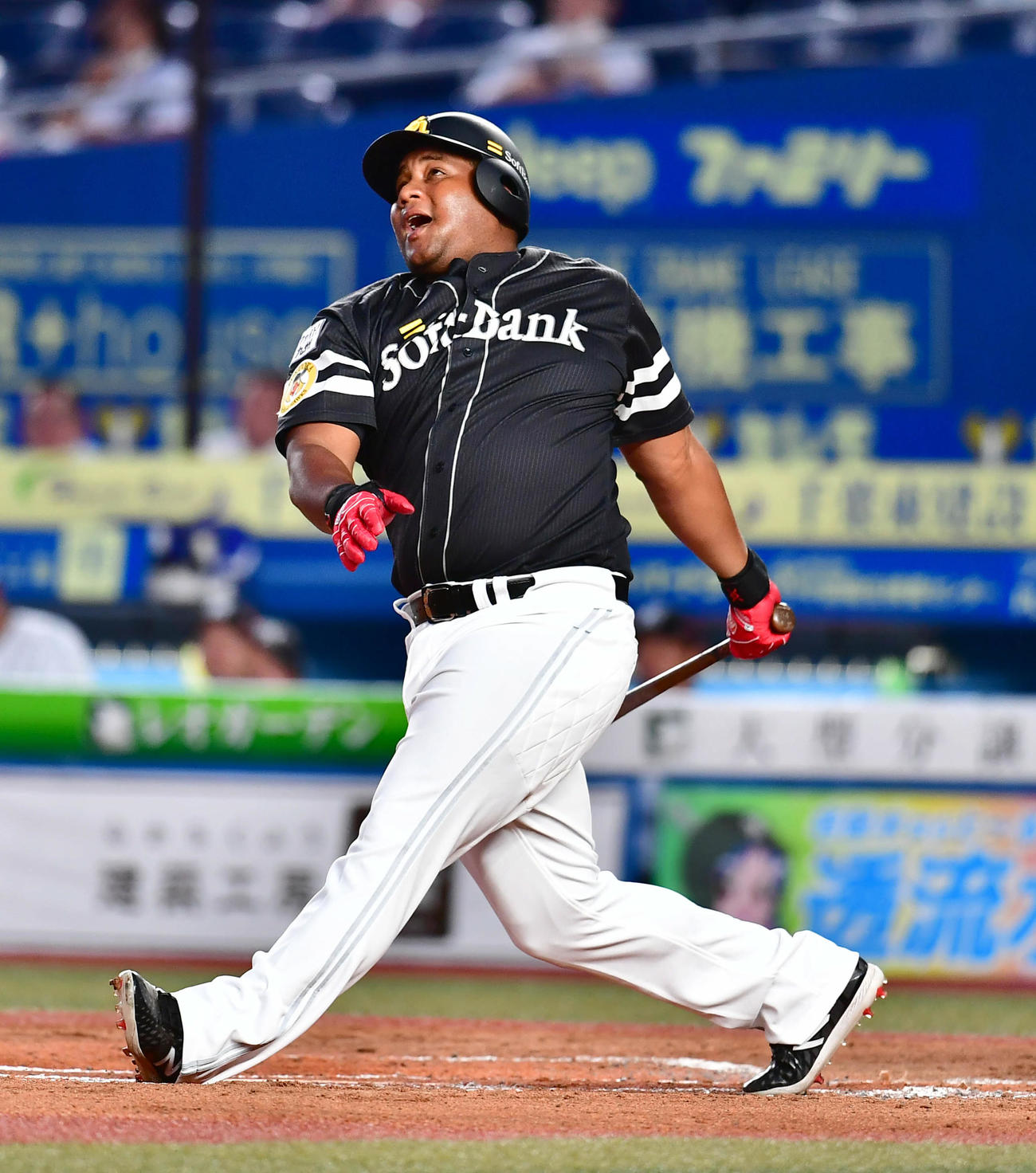 ロッテ対ソフトバンク　2回表ソフトバンク1死、デスパイネは左飛に倒れる（撮影・小沢裕）