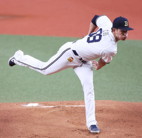 オリックス先発の張奕(撮影・清水貴仁)