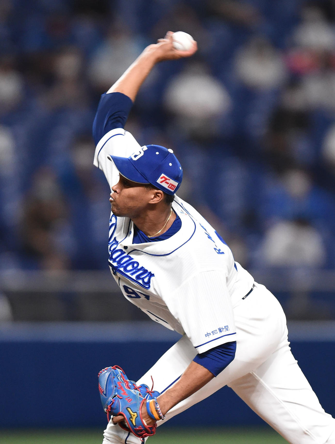 中日対DeNA　9回表、中日3番手で登板したライデル・マルティネス（撮影・森本幸一）