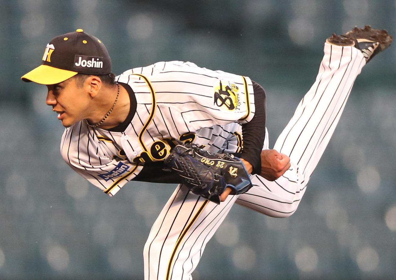 ウエスタン・リーグ阪神対中日　阪神先発の小野（撮影・上山淳一）