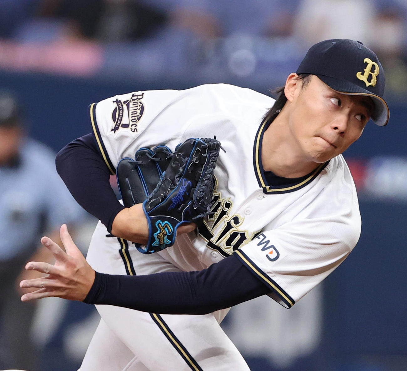 好投するオリックス先発山崎福也（撮影・清水貴仁）