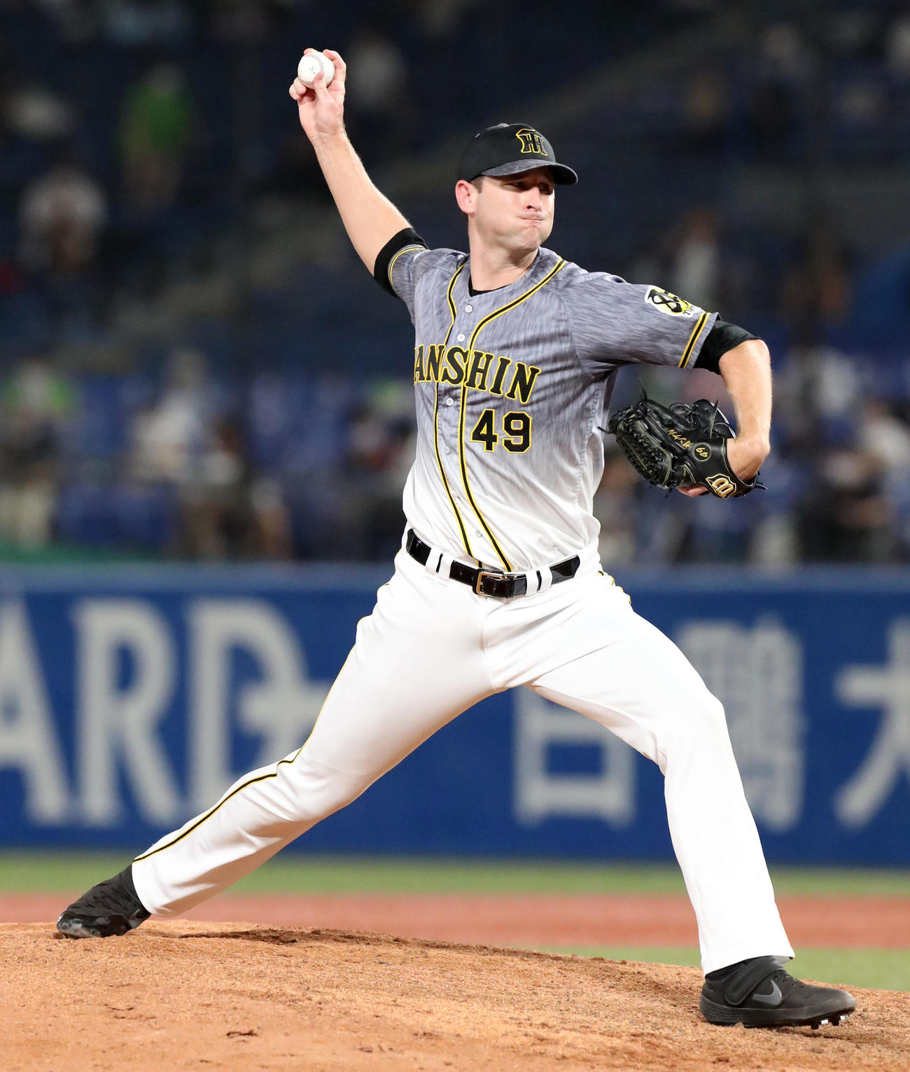 ヤクルト対阪神　8回裏、阪神3番手で登板するガンケル（撮影・加藤哉）