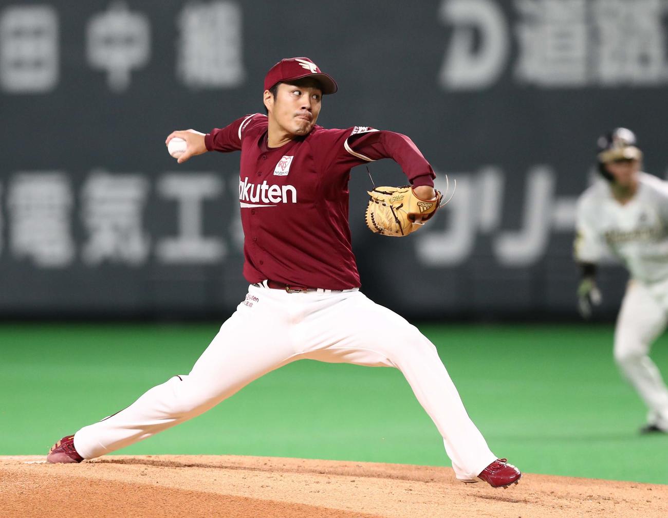 日本ハム対楽天　楽天先発の則本昂（撮影・黒川智章）