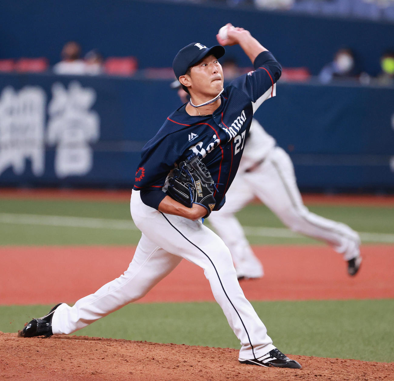 オリックス対西武　力投する内海（撮影・清水貴仁）