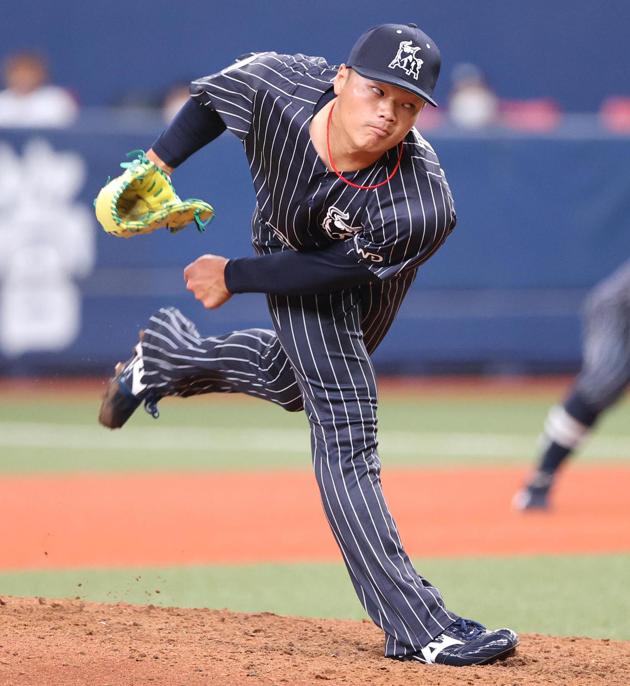 オリックス対西武　7回に登板し、初ホールドを記録した富山（撮影・清水貴仁）