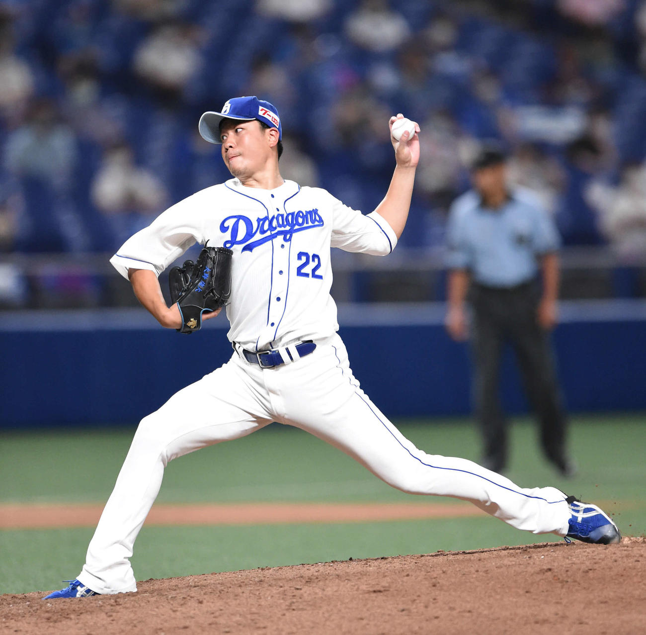 中日対DeNA　4戦連続完封勝利を挙げた大野雄（撮影・森本幸一）