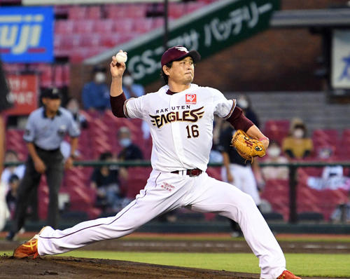 楽天対ロッテ　楽天先発の涌井（撮影・滝沢徹郎）