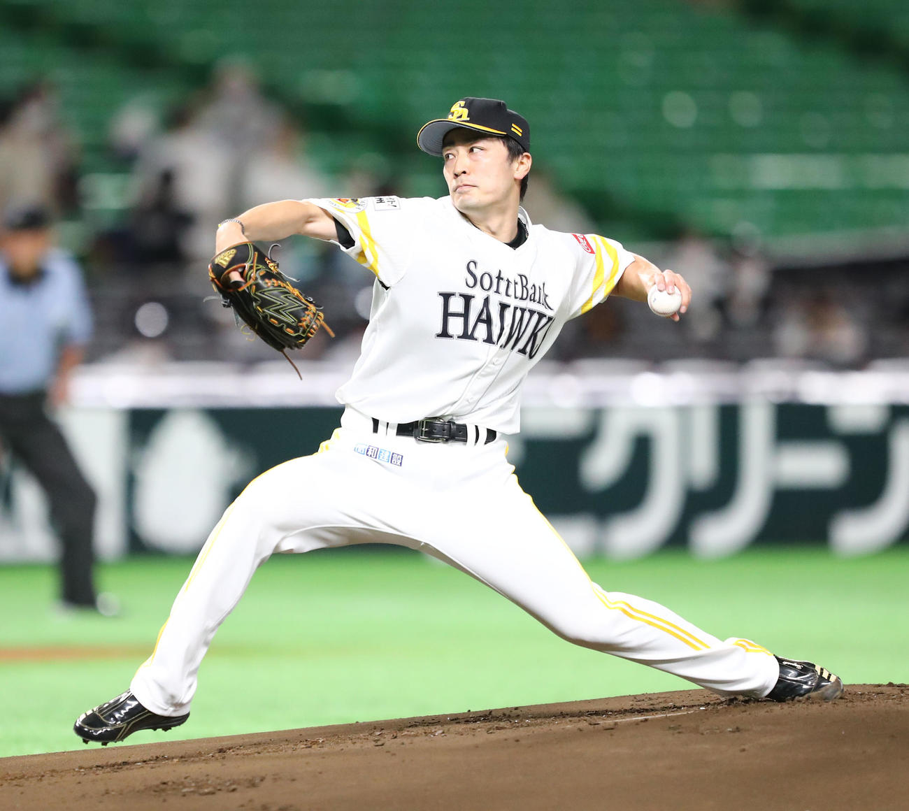 ソフトバンク対オリックス　先発の和田（撮影・梅根麻紀）