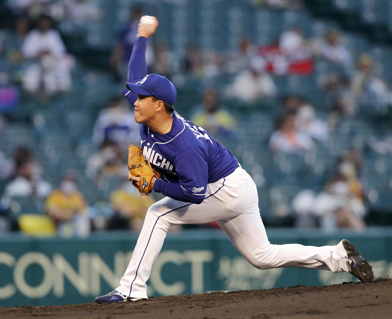 阪神対中日　中日先発の柳（撮影・前田充）