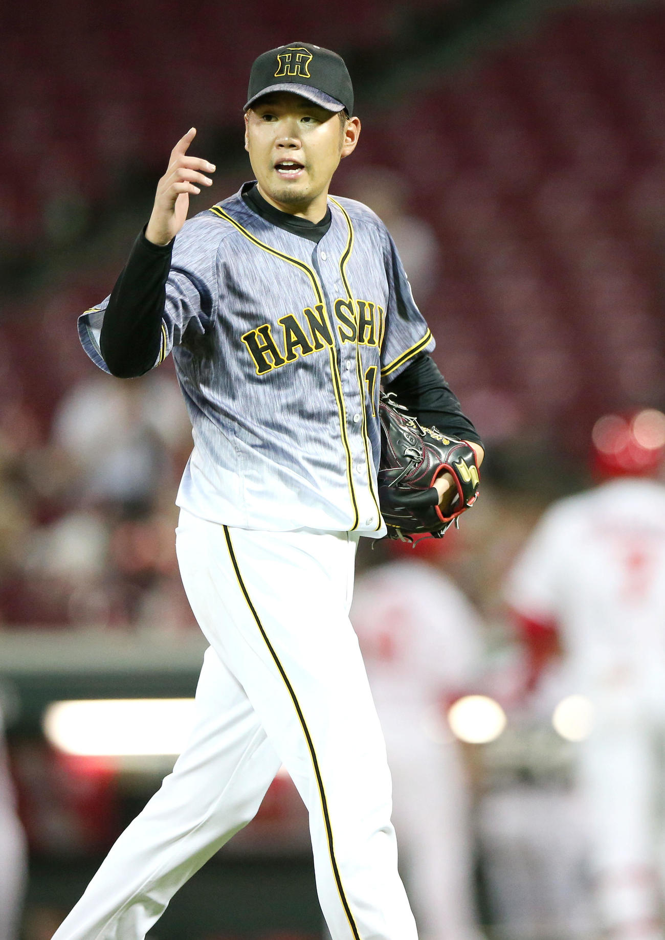 広島対阪神　西勇は4回を3者凡退に抑える（撮影・上山淳一）