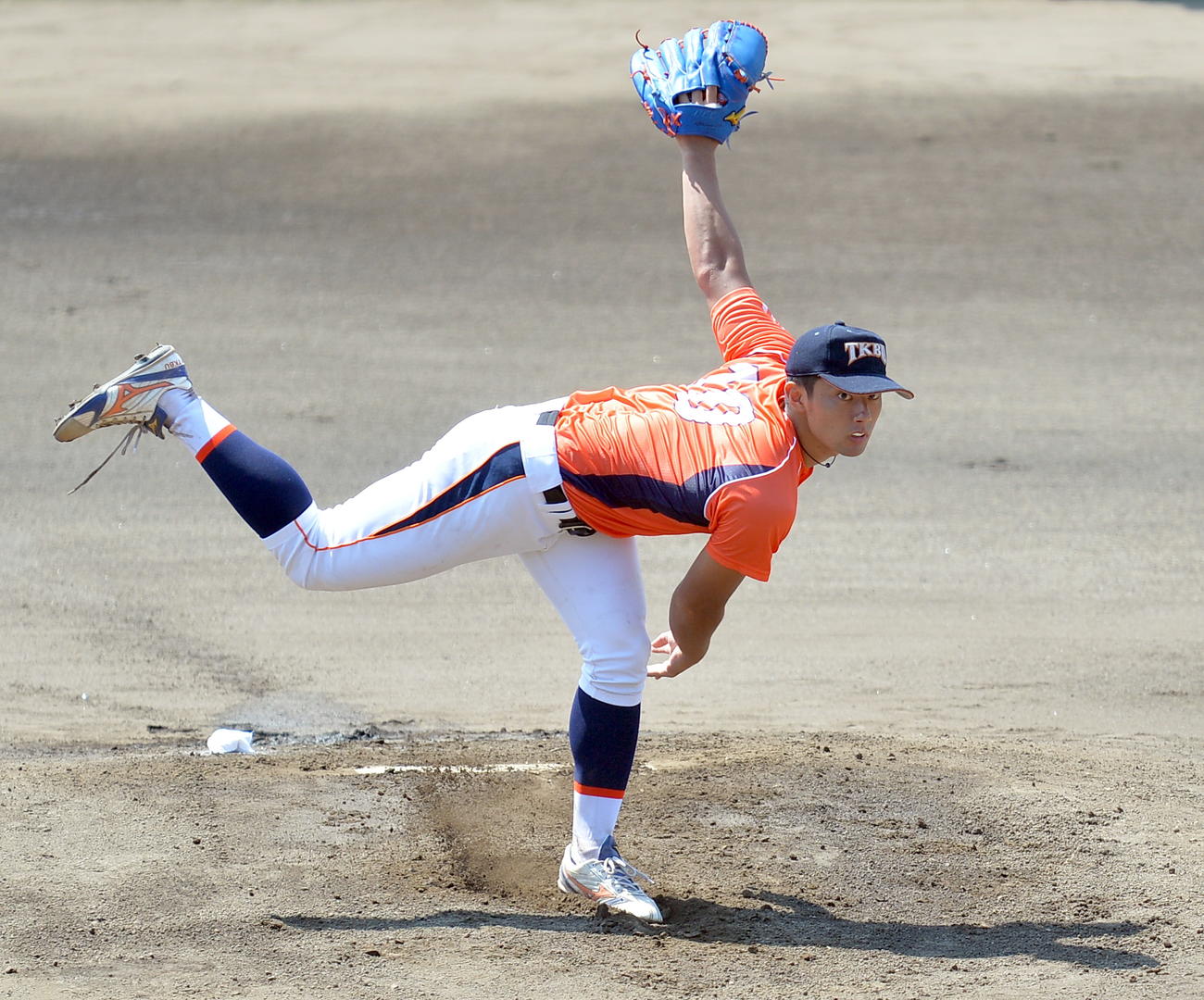 山形大対東北公益文科大　7回5失点ながら8奪三振の東北公益文科大・赤上（撮影・鎌田直秀）