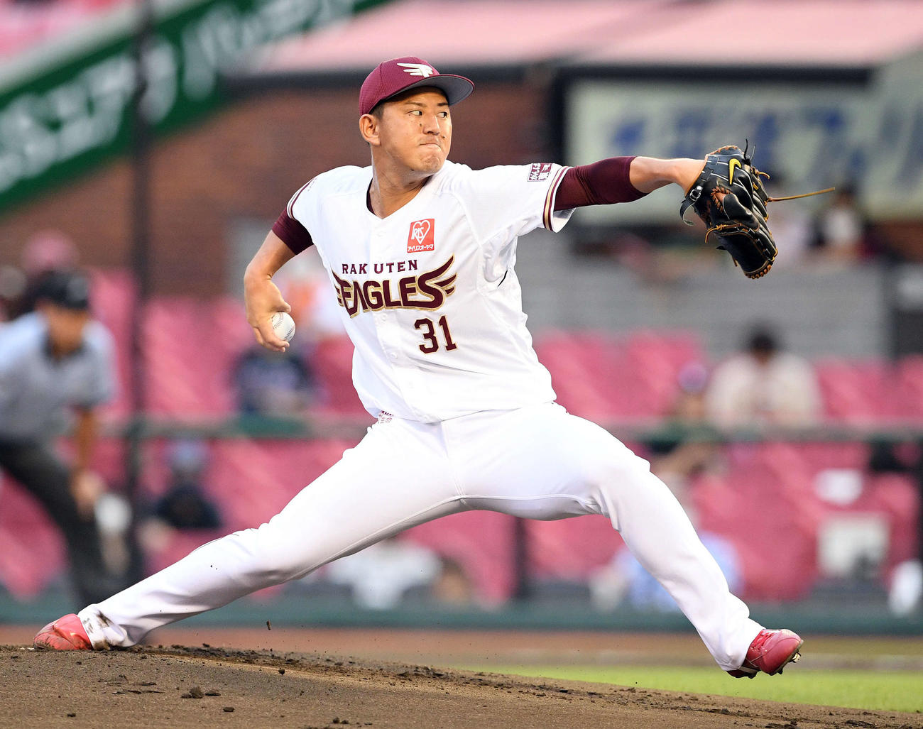 楽天対西武　楽天先発の福井（撮影・滝沢徹郎）