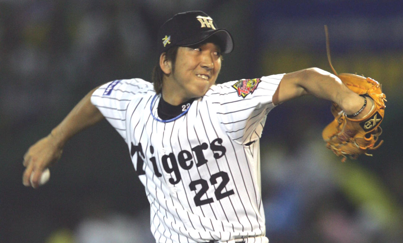 シーズン最多登板記録を更新した藤川球児（2005年9月29日撮影）