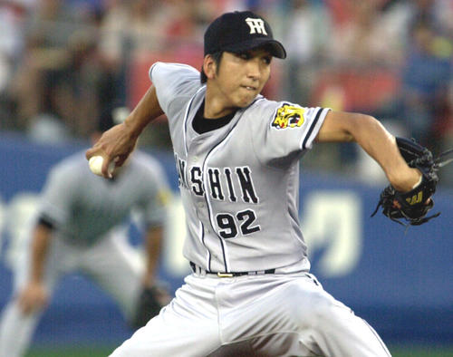 02年7月21日、横浜戦でプロ初先発する藤川