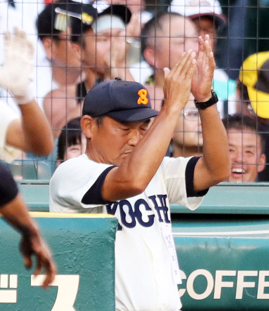 藤川を中学時代に指導した高知商・上田監督（2018年8月12日撮影）