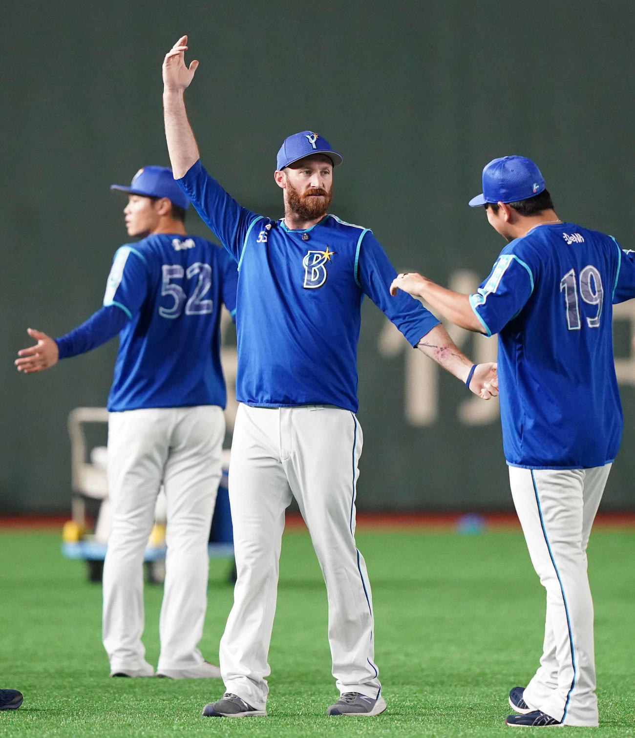 巨人対DeNA　試合前練習に臨むDeNAパットン（撮影・江口和貴）