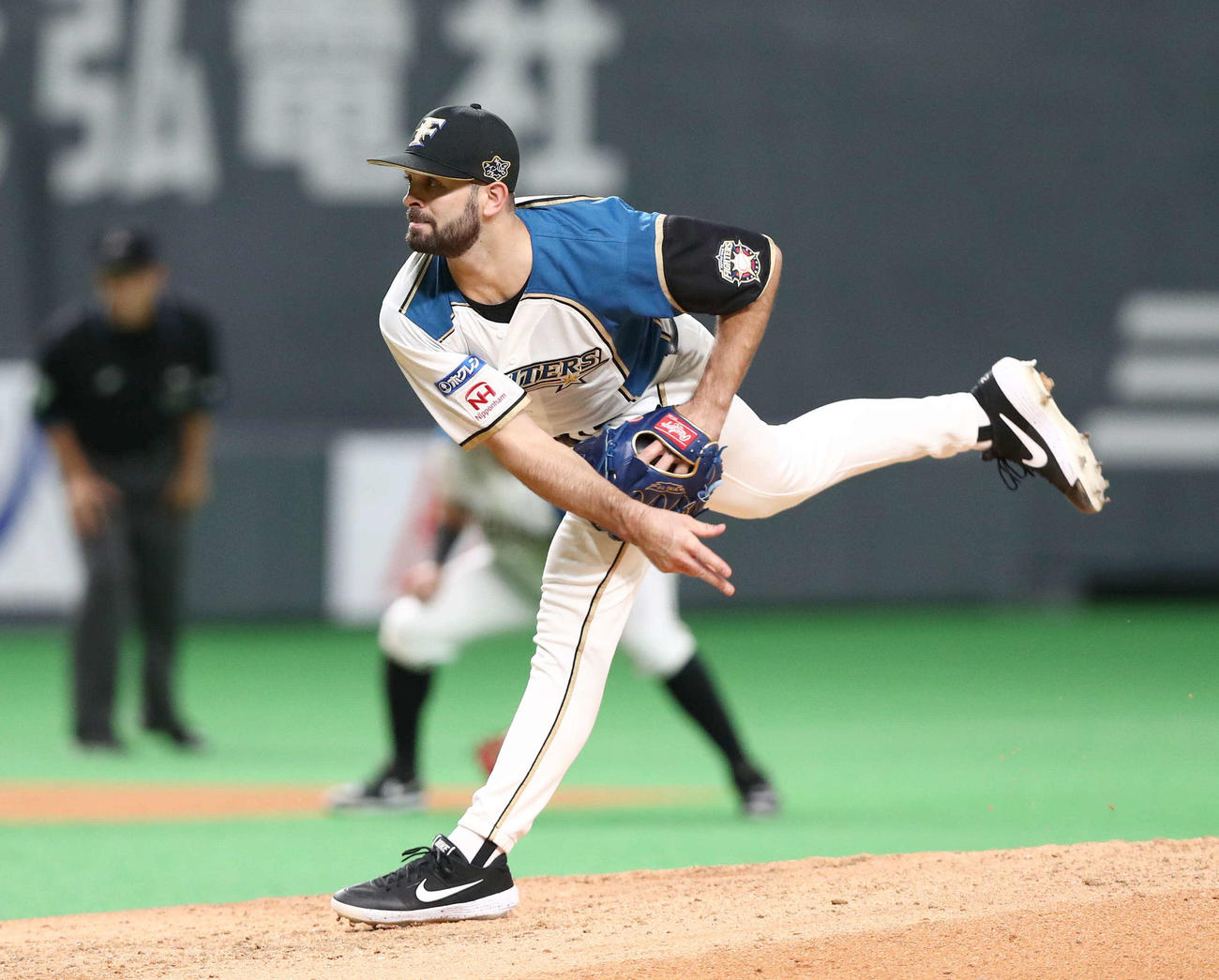 日本ハム対楽天　6回に登板し打者を3人で抑えるマルティネス（撮影・黒川智章）