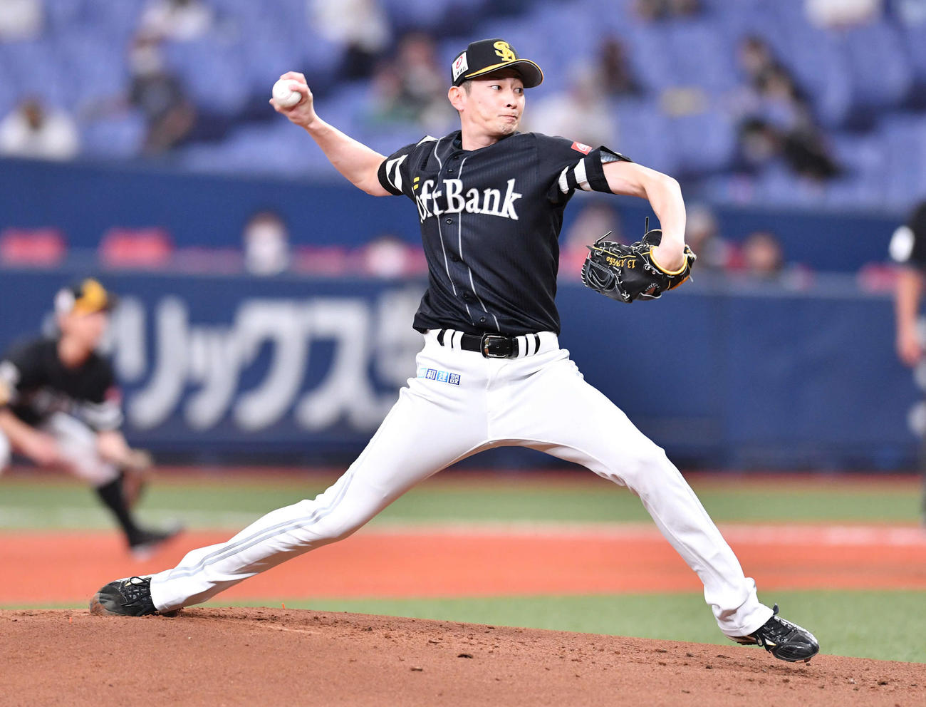 オリックス対ソフトバンク　ソフトバンク先発の二保（撮影・岩下翔太）