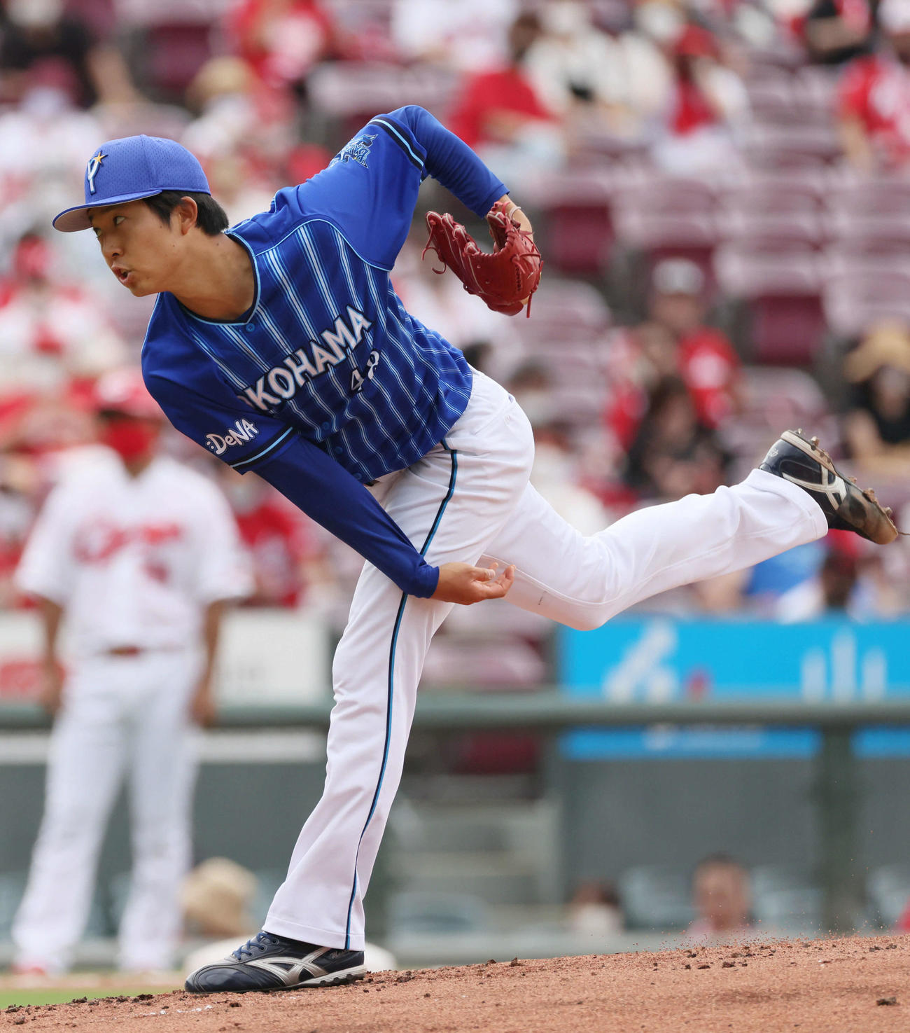 広島対DeNA　DeNA先発の京山（撮影・加藤孝規）