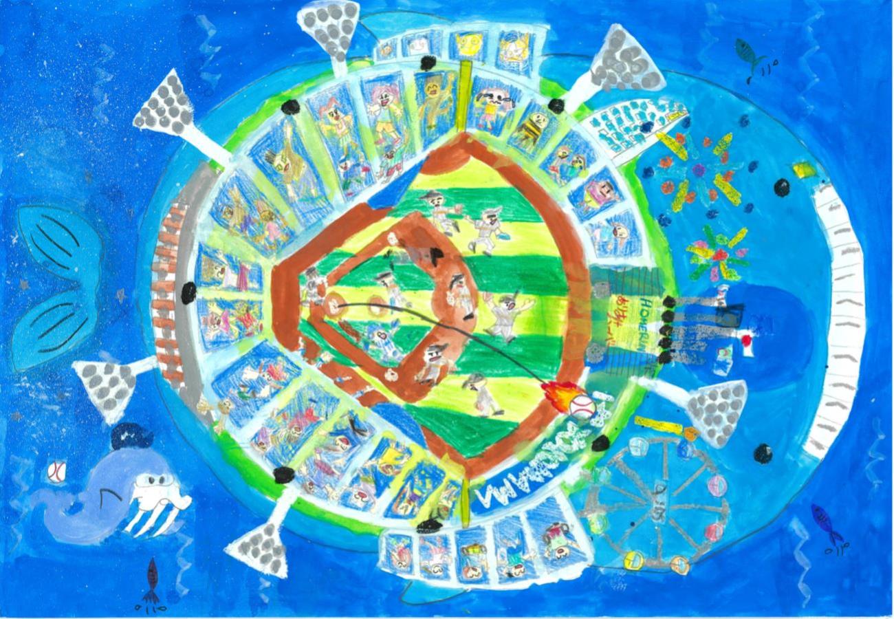 第4回横浜DeNAベイスターズ絵画コンクールのMVP（最優秀賞）「未来は海の上にある」（球団提供）