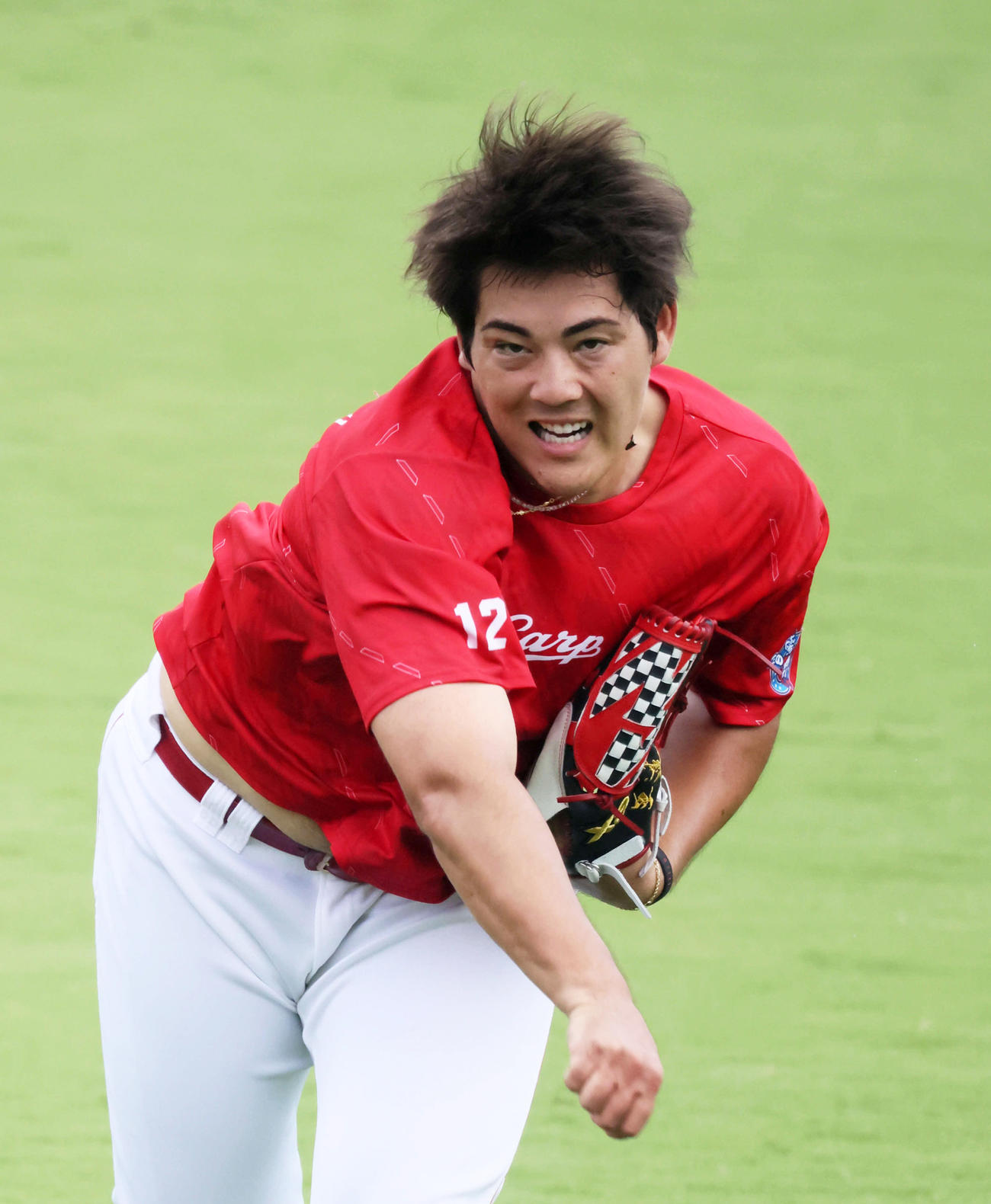 投手陣の立て直しを狙う九里（撮影・加藤孝規）