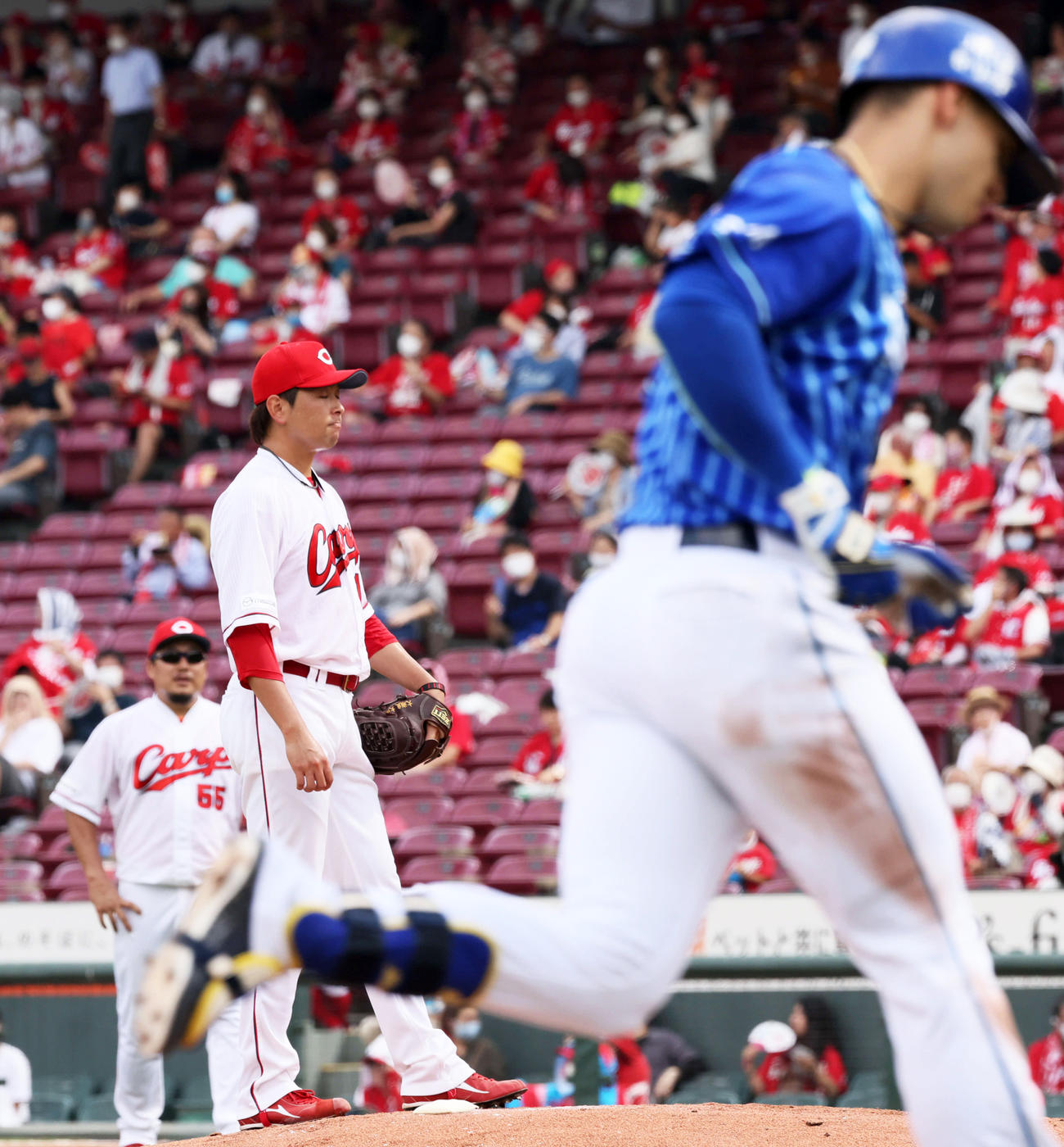 5日のDeNA戦。3回、大瀬良はソトに右中間本塁打を浴びる