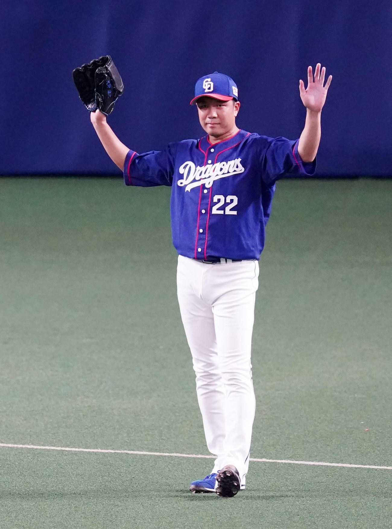 中日対巨人　3回表巨人2死二塁、坂本に先制適時二塁打を浴びた中日大野雄（撮影・江口和貴）