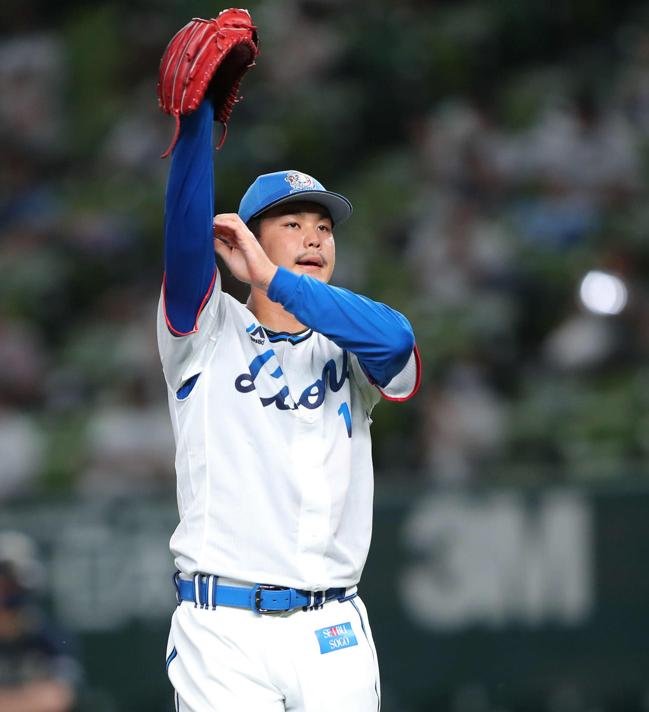 西武対オリックス　1回表オリックスの攻撃を三者凡退に抑える西武先発の高橋光（撮影・河田真司）