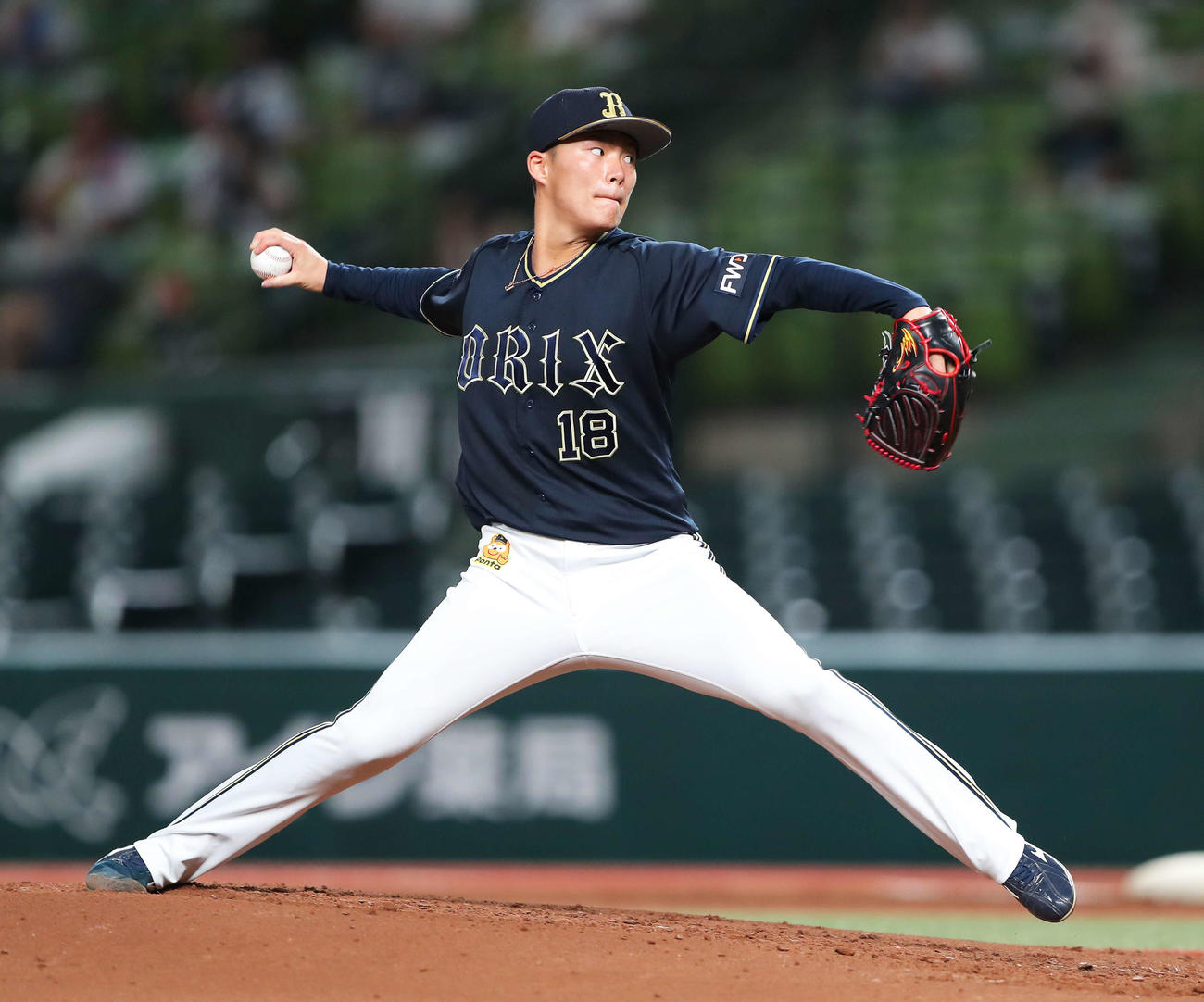 西武対オリックス　オリックス先発の山本（撮影・河田真司）