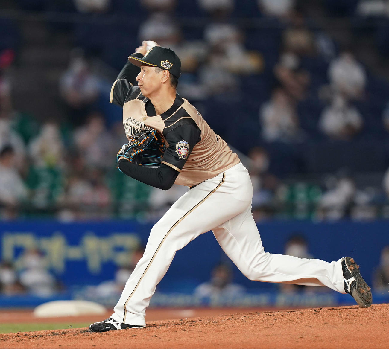 ロッテ対日本ハム　5回裏から2番手で登板した日本ハム村田（撮影・鈴木みどり）