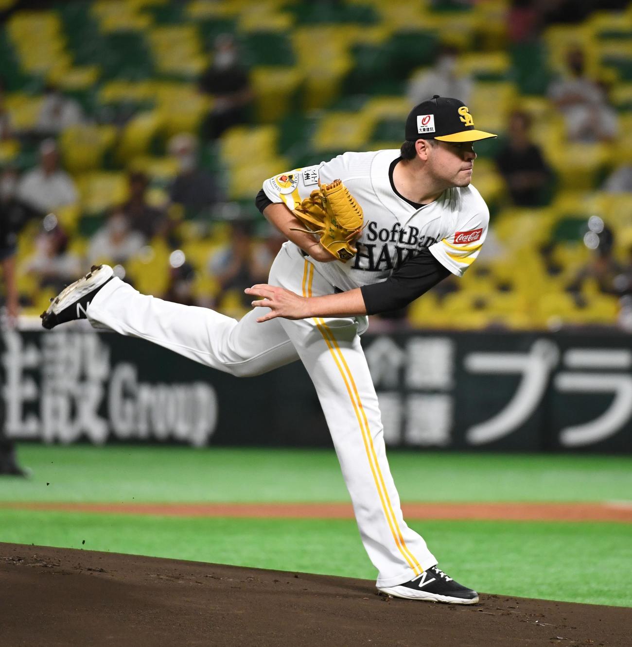 先発のマット・ムーア（撮影・今浪浩三）