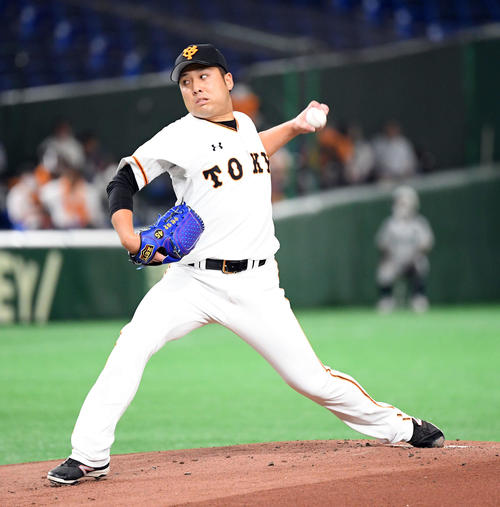 巨人対ヤクルト　巨人の先発今村（撮影・たえ見朱実）