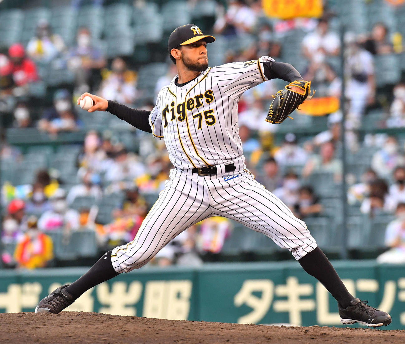 阪神対広島　阪神3番手のロベルト・スアレス（撮影・上田博志）
