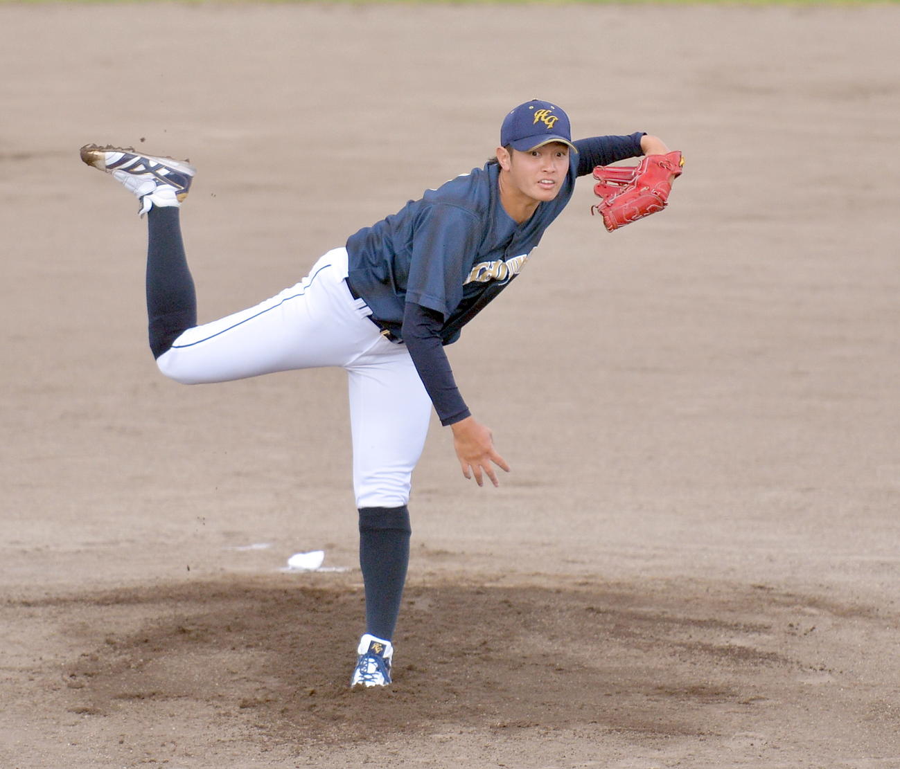 リーグ記録に並ぶ18奪三振の八戸学院大・大道（撮影・鎌田直秀）