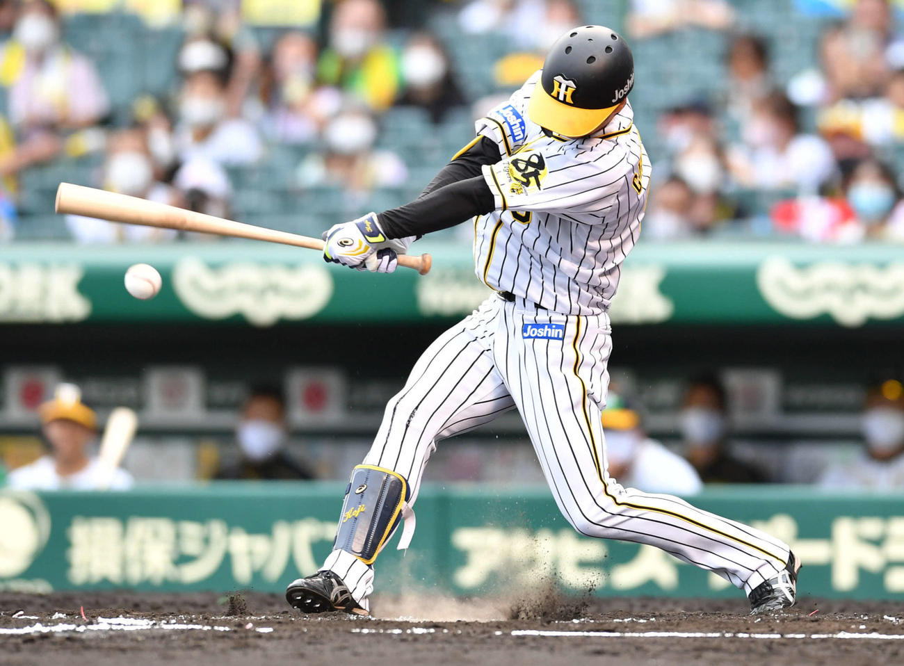 阪神対広島17回戦　6回裏阪神1死三塁、近本光司の三ゴロで阪神が同点に追いつく（撮影・岩下翔太）