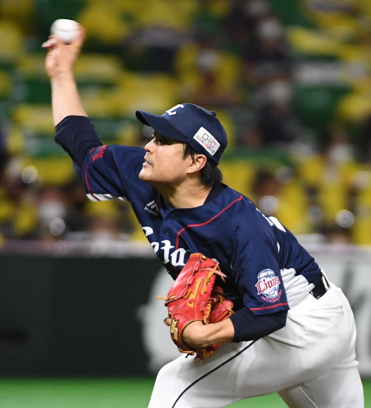 ソフトバンク対西武　3勝目を挙げた松本航（撮影・今浪浩三）