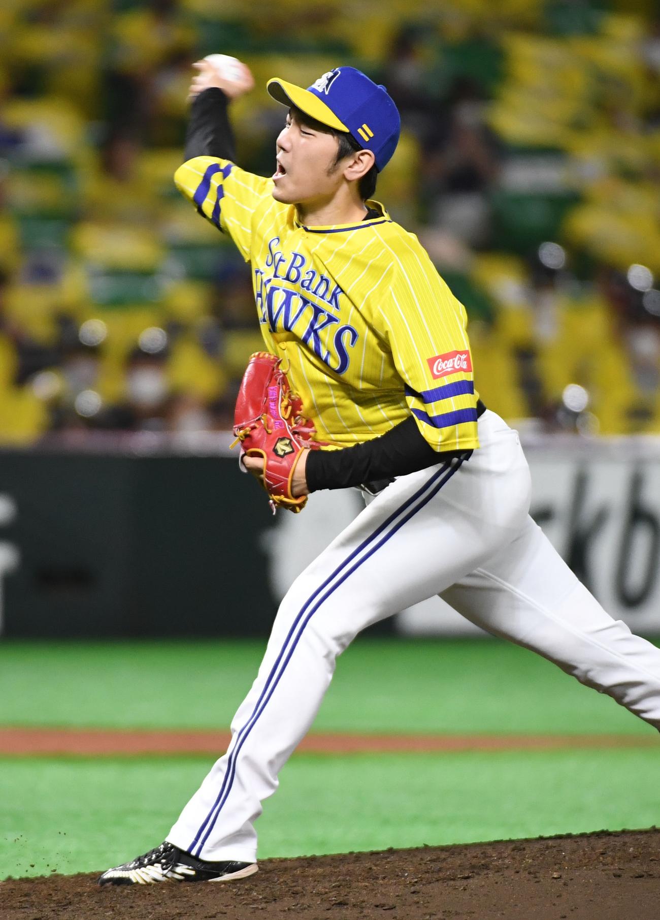 ソフトバンク対西武　先発の石川柊太（撮影・今浪浩三）