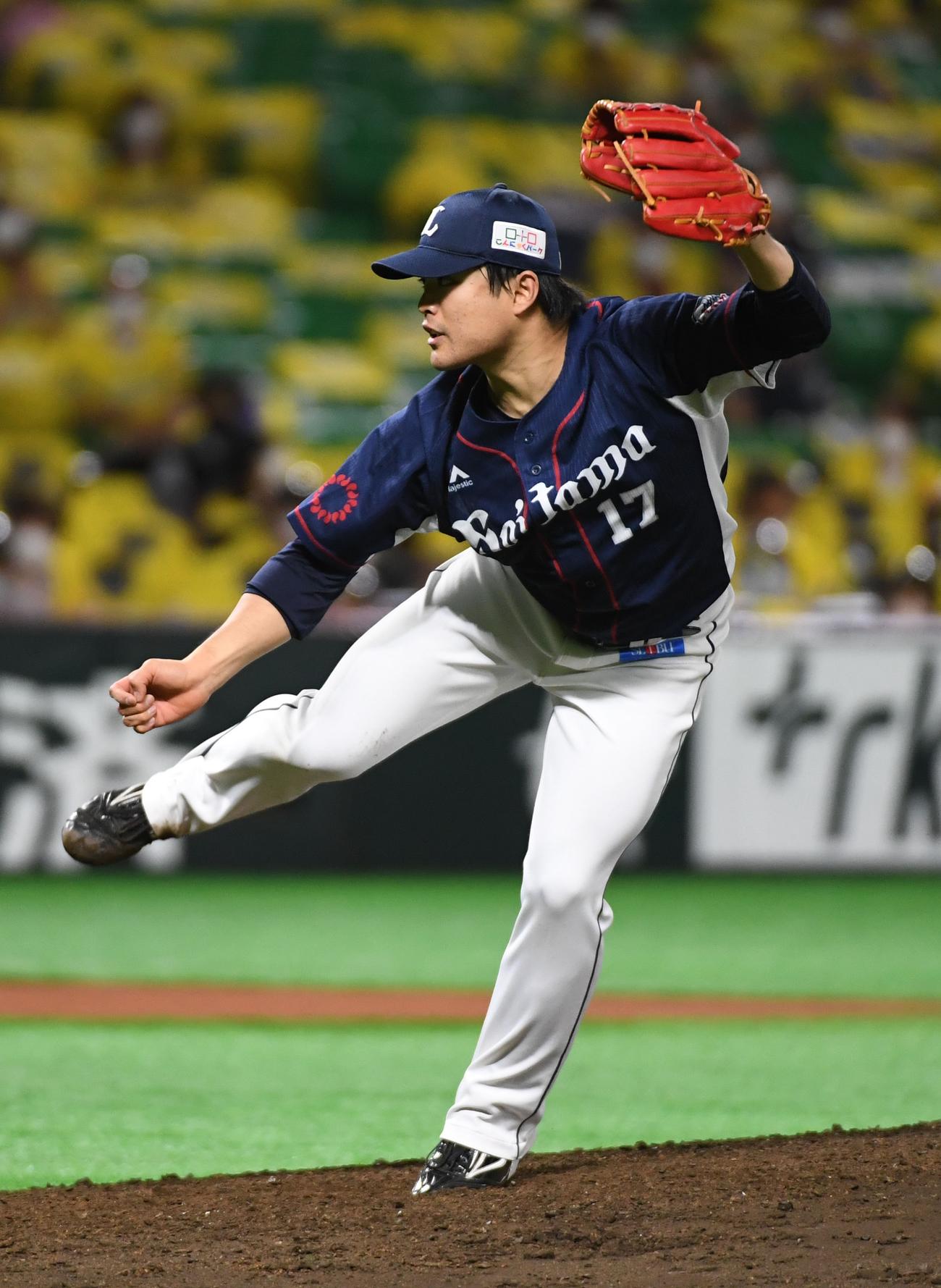 ソフトバンク対西武　7回無失点で3勝目を挙げた西武松本（撮影・今浪浩三）
