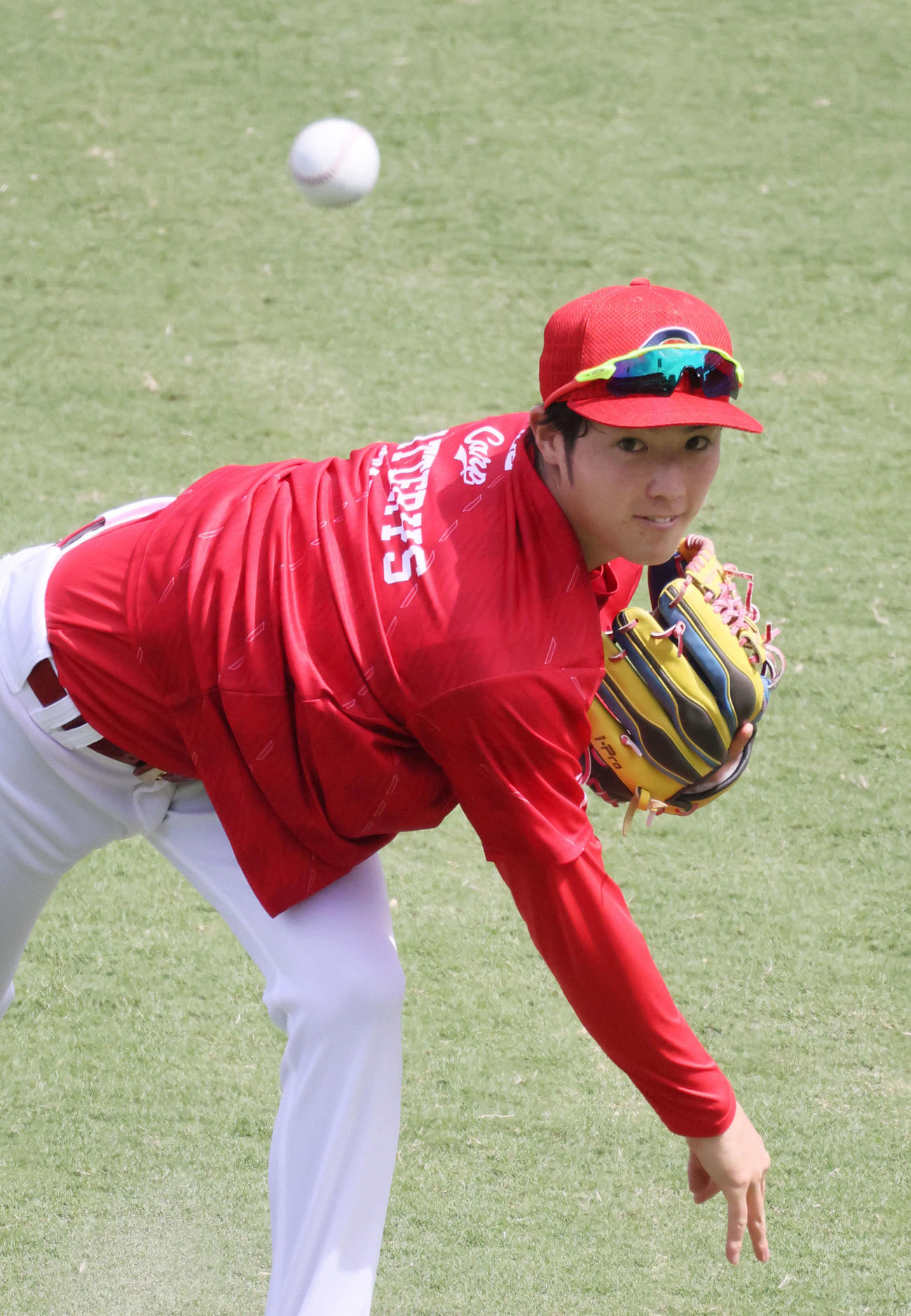 練習する森下（撮影・加藤孝規）