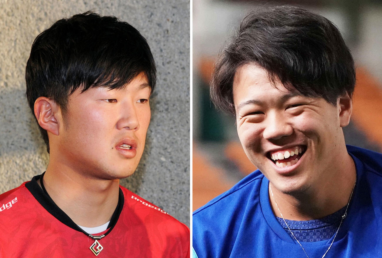 ヤクルト歳内宏明、DeNA上茶谷大河（右）