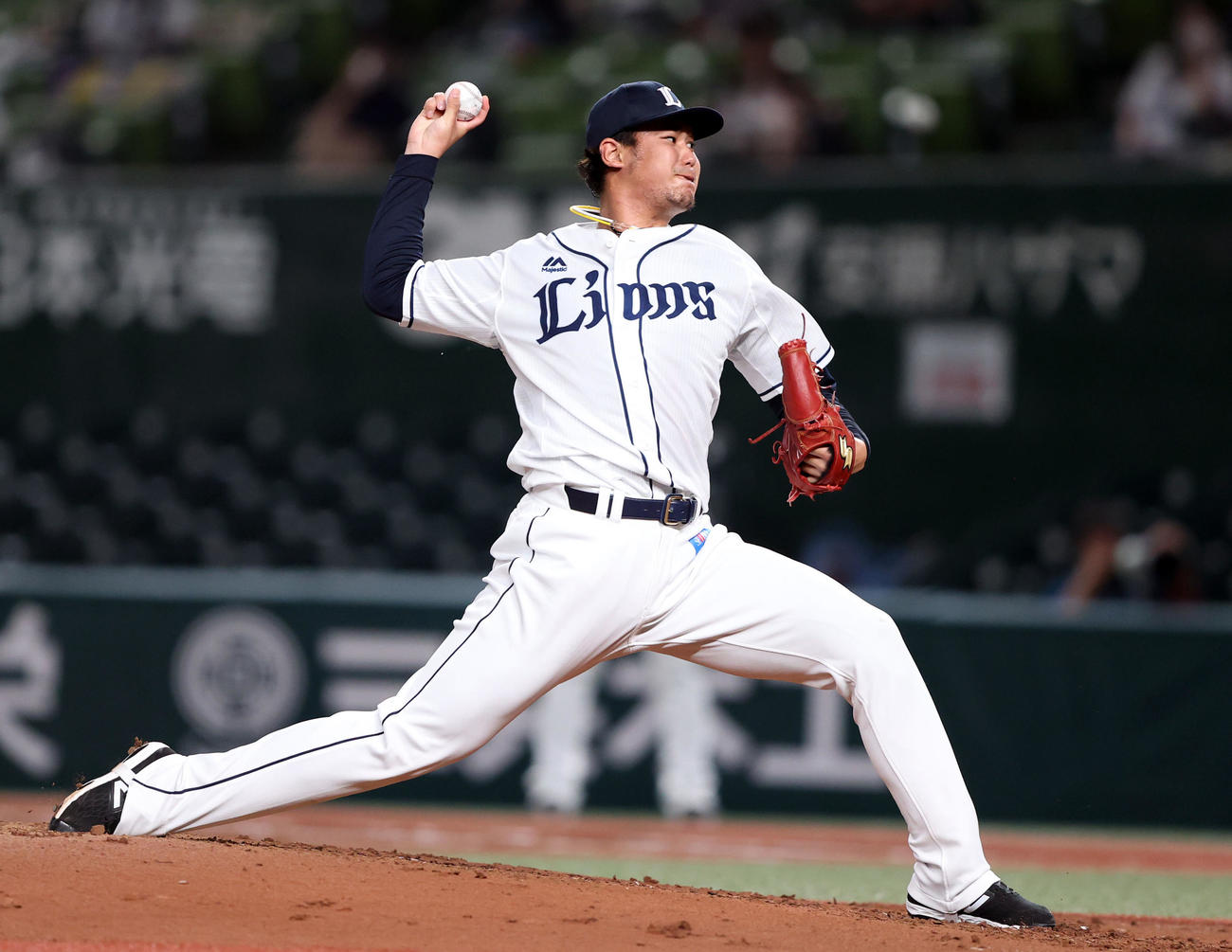 西武対ロッテ　西武先発の高橋光（撮影・狩俣裕三）