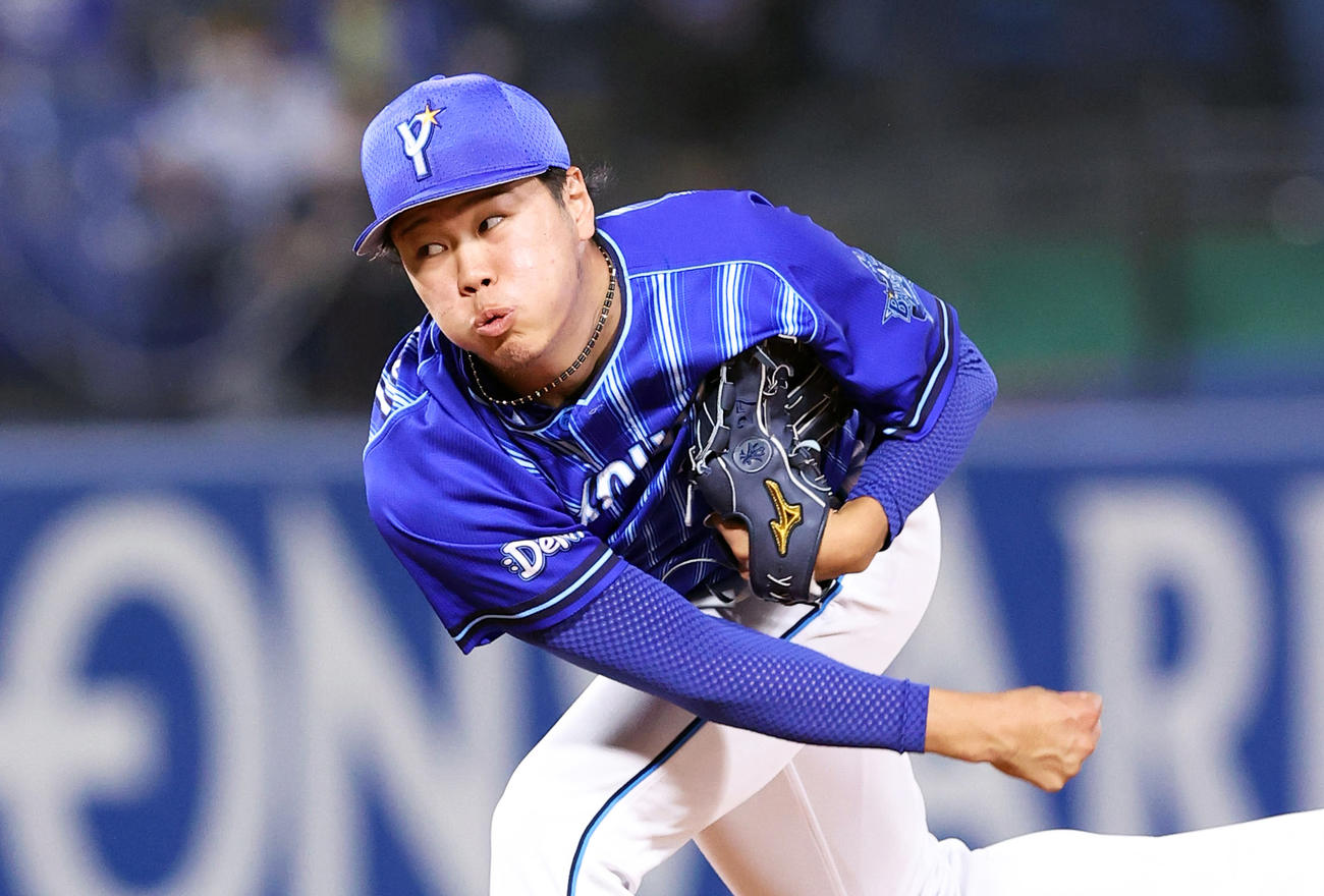 ヤクルト対DeNA　力投するDeNA先発の上茶谷（撮影・垰建太）