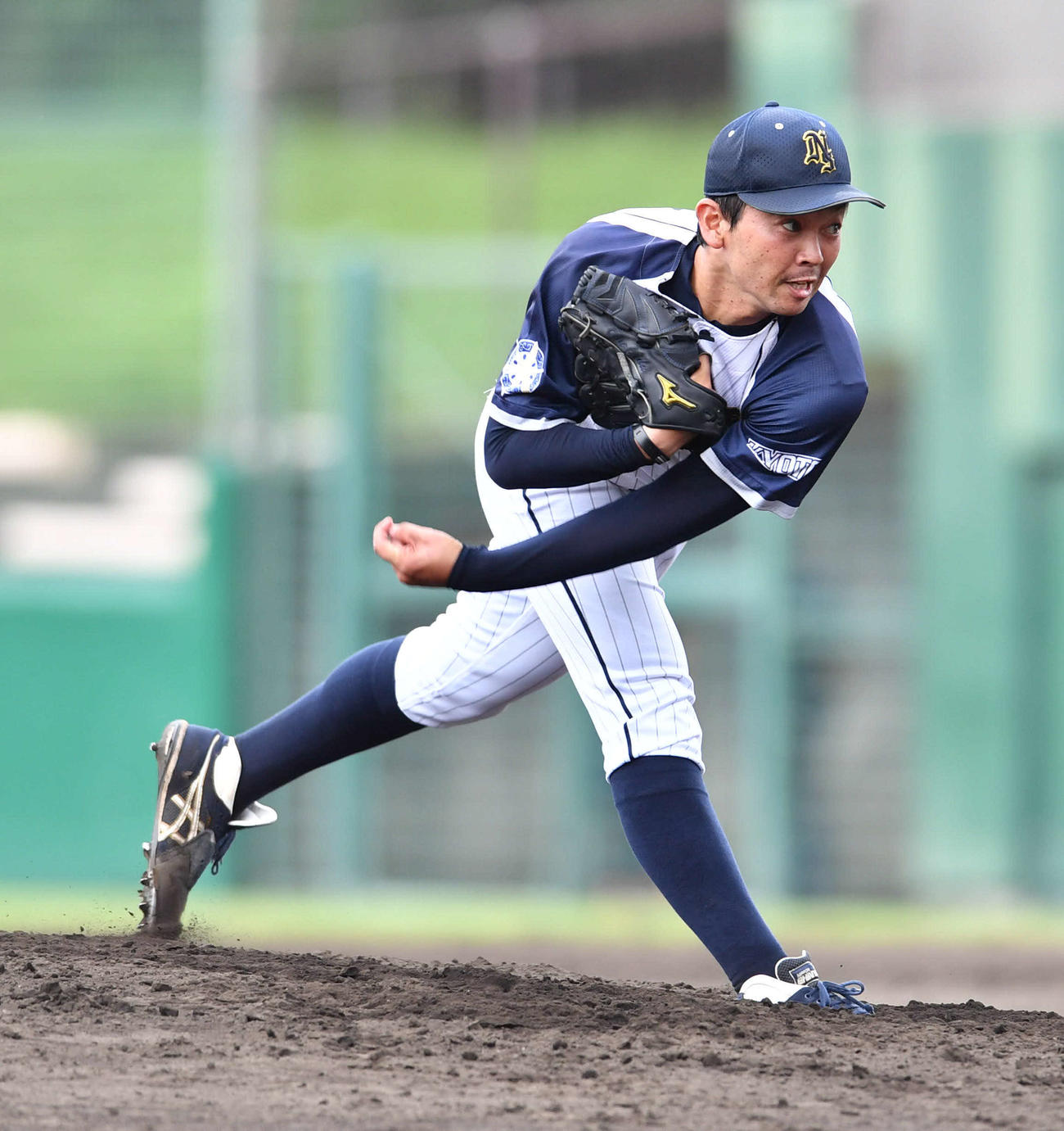 日本新薬対大阪ガス　日本新薬先発の榎田宏樹（撮影・岩下翔太）