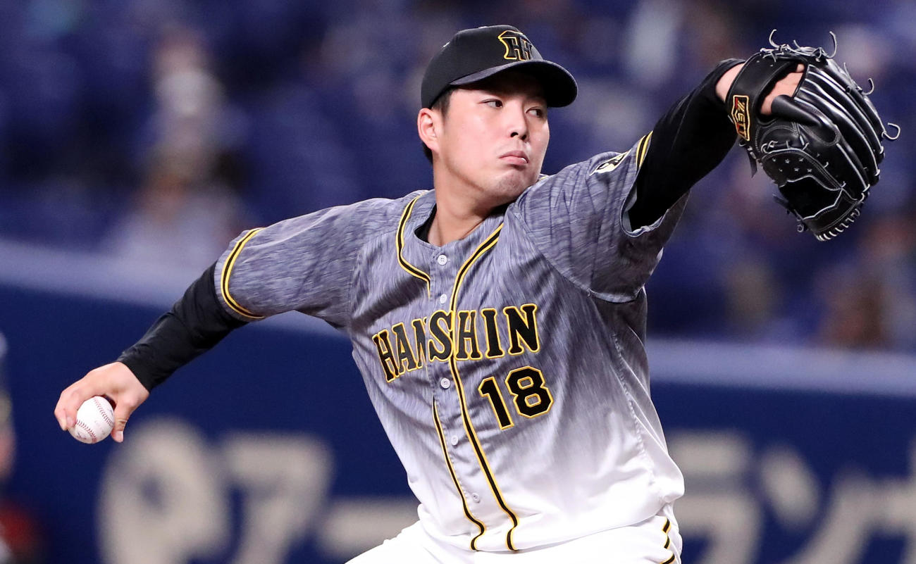 中日対阪神　5回裏から阪神3番手で登板する馬場（撮影・加藤哉）