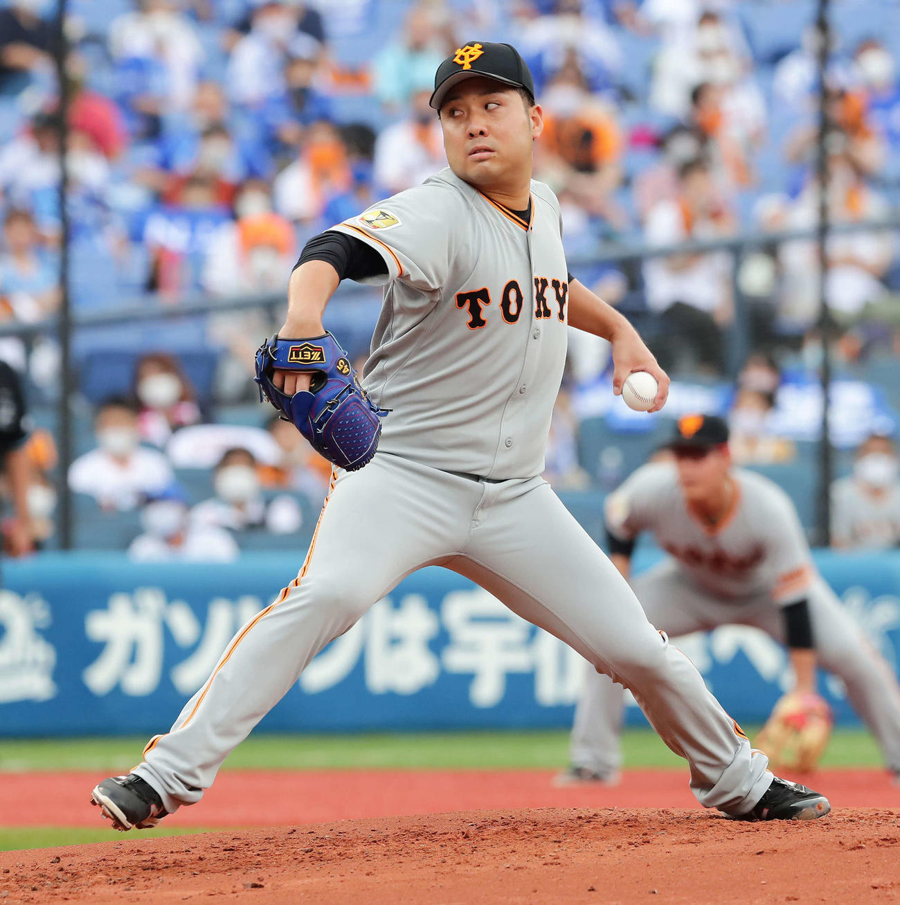 DeNA対巨人　力投する巨人先発の今村（撮影・丹羽敏通）