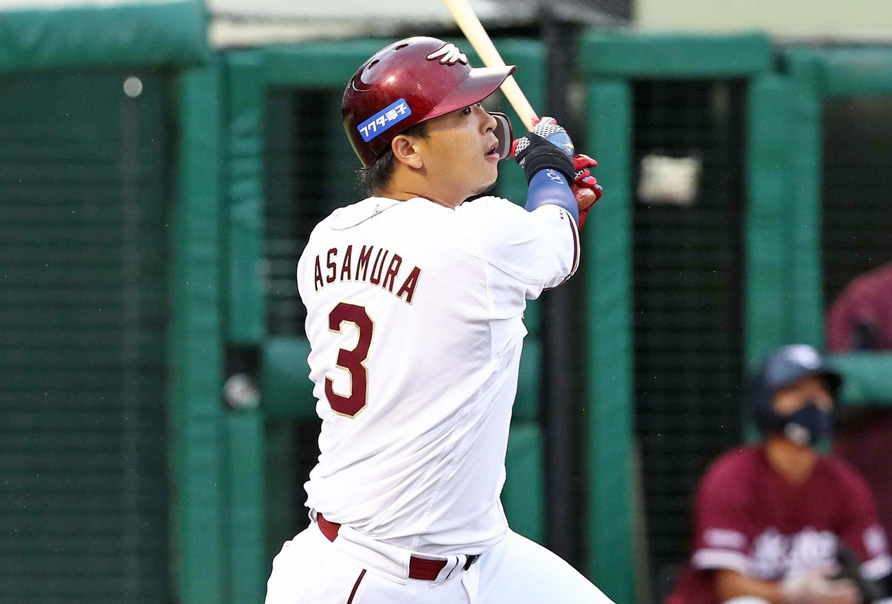 楽天浅村栄斗（2020年9月13日撮影）