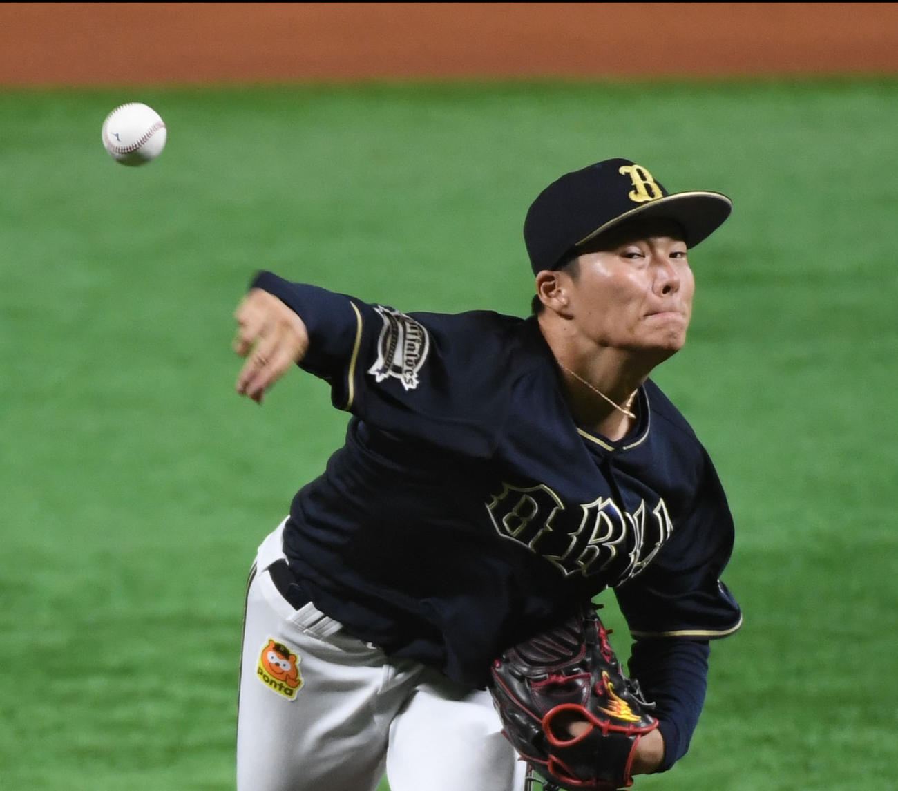 ソフトバンク対オリックス　7回を3安打無失点に抑えた山本由伸（撮影・今浪浩三）