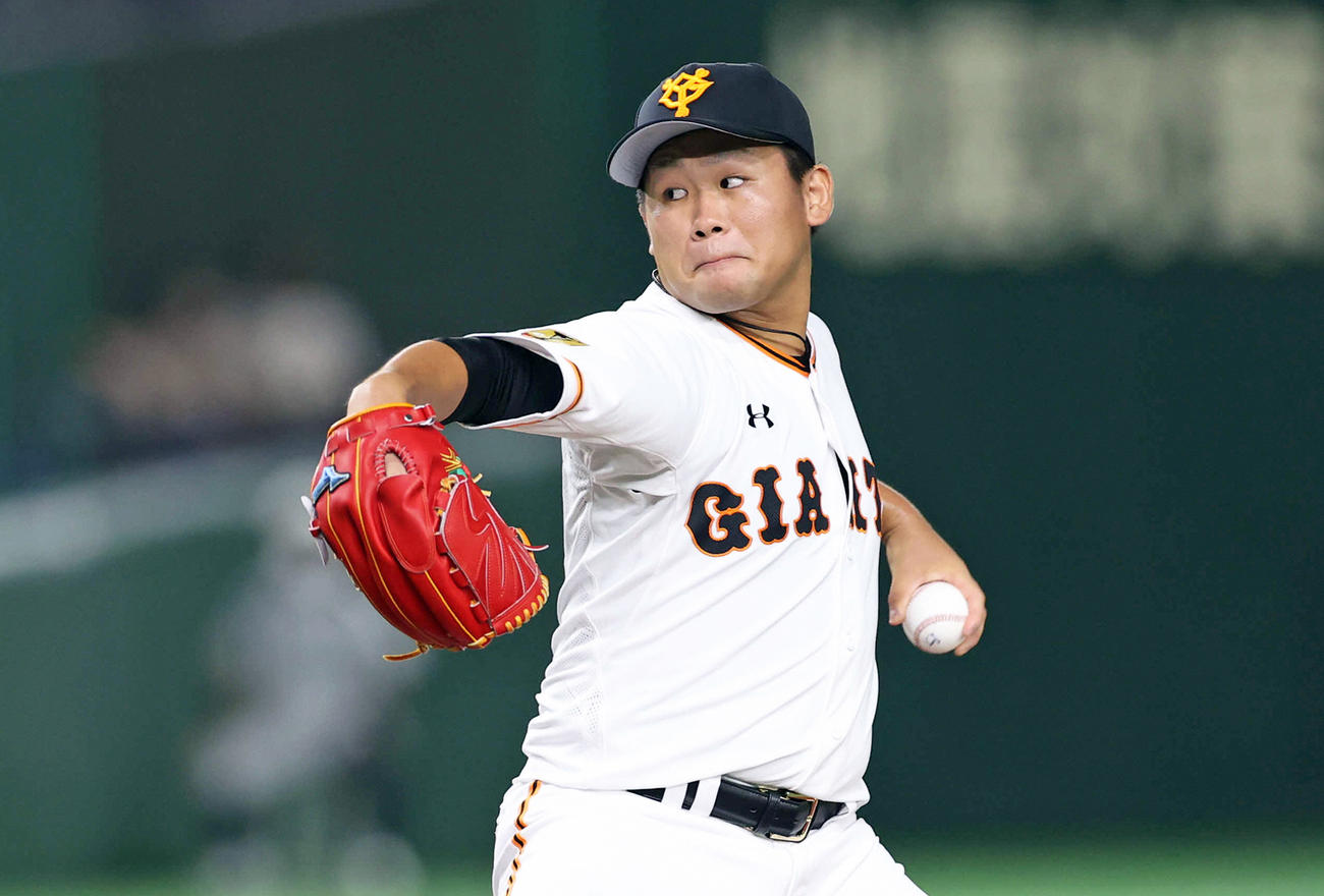 巨人田口麗斗（2020年9月16日撮影）